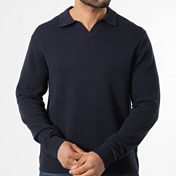 Jack And Jones - Jersey de cuello en V texturizado Greene Azul Marino
