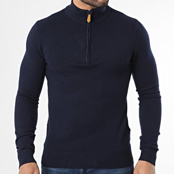 Paname Brothers - Jersey Cuello Alto Con Cremallera 04 Azul Marino