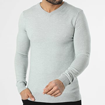 Paname Brothers - Jersey Cuello V 01 Gris Claro Jaspeado