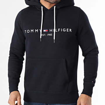 Tommy Hilfiger - Sweat Capuche Core Tommy Logo 0752 Bleu Marine