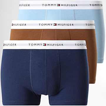 Tommy Hilfiger - Lot De 3 Boxers Trunk 2761 Bleu Clair Camel Bleu Marine