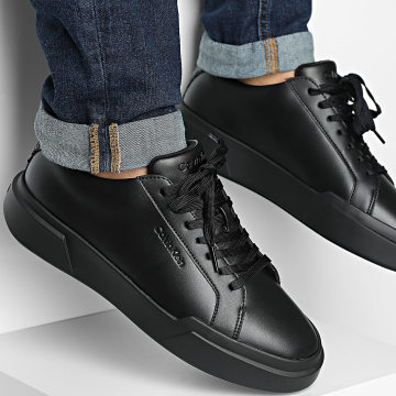 Calvin Klein - Baskets Chunky Cupsole Laceup Leather 2070 Triple Black