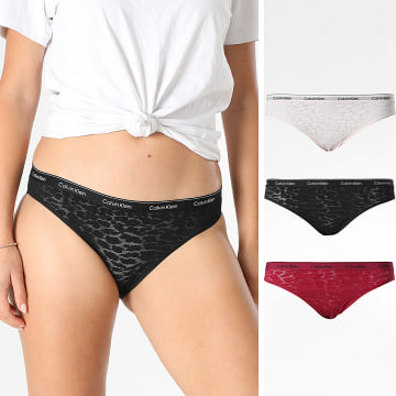 Calvin Klein - Pack van 3 Dames Slips QD5069E Licht Roze Zwart Donker Roze
