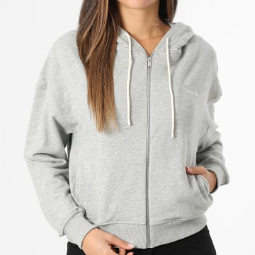 Calvin Klein - Sweat Zippé Capuche Femme 7513 Gris Chiné