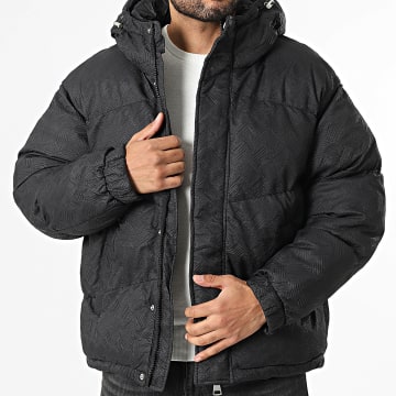 Frilivin - Plumífero con capucha texturado 017 Negro