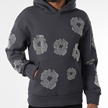 Frilivin - Sudadera con capucha y strass 352 Gris Antracita