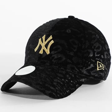 New Era - Casquette Femme Leopard Velours 9Forty NY 60758950 Noir Doré