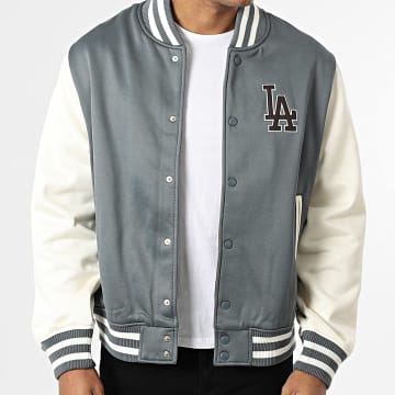 New Era - Chaqueta Teddy MLB LA Dodgers 60758726 Gris Antracita Beige Claro
