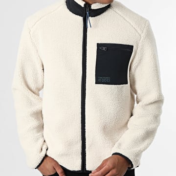 Only And Sons - Chaqueta Sherpa Con Cremallera Dallas Beige Claro Azul Marino