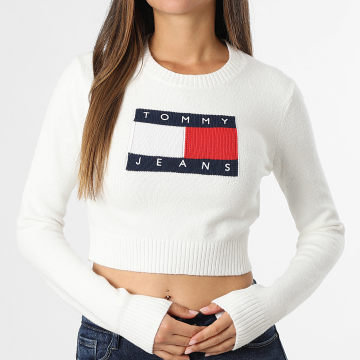 Tommy Jeans - Pull Femme Sparkle Flag 1690 Blanc