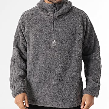 Adidas Originals - Sweat Capuche Zippée Sherpa Borg KR5186 Gris Anthracite