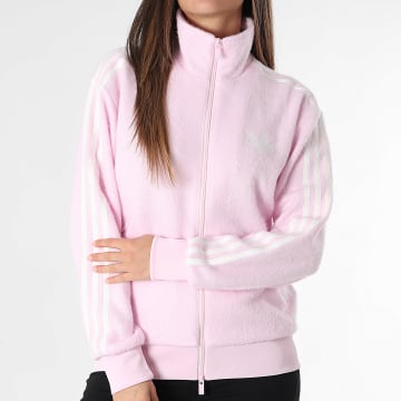 Adidas Originals - Chaqueta con cremallera a bandas Mujer Mohair KS7778 Rosa
