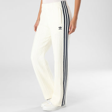 Adidas Originals - Pantalon Jogging A Bandes Femme Knit Classic KS7801 Blanc Bleu Marine