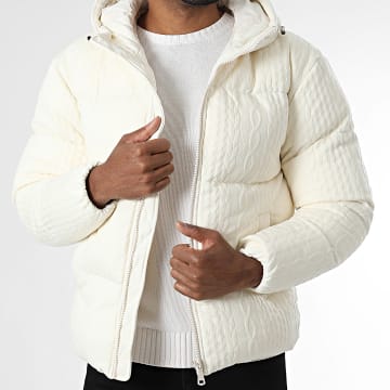 Frilivin - Plumífero con capucha texturizado U48 Beige Claro