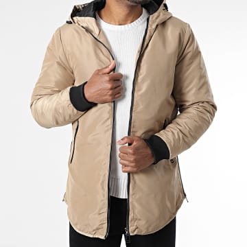 Frilivin - Lange parka met capuchon Beige