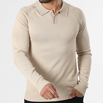 Frilivin - Jersey Cuello Abotonado 648 Beige