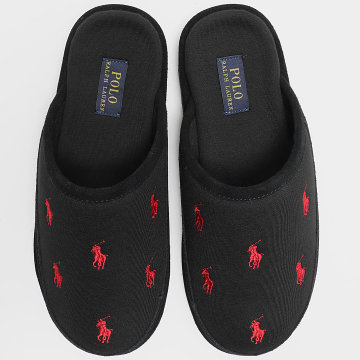Polo Ralph Lauren - All Over Player Reade Scuff Slipper Black Red
