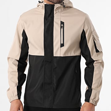 Classic Series - Chaqueta con capucha de dos colores 019 Negro Beige