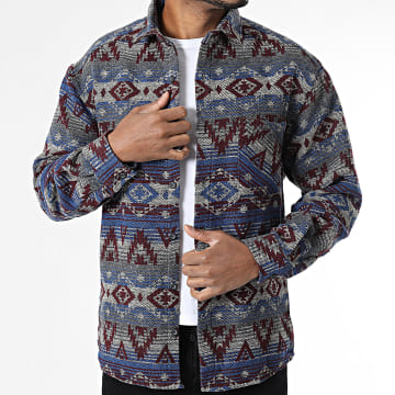 Classic Series - Camicia Z02 Blu Bordeaux Grigio Azteco