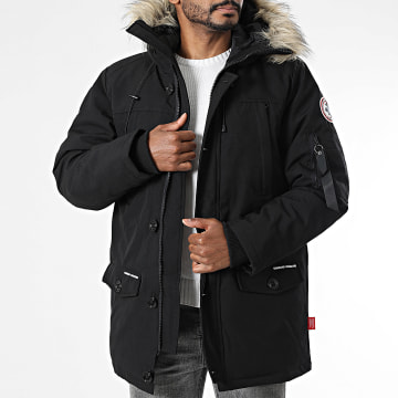 Compagnie Canadienne - Parka con cappuccio pelliccia Caribou Nero