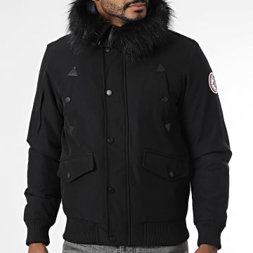 Compagnie Canadienne - Giacca con cappuccio pelliccia Huron Nero