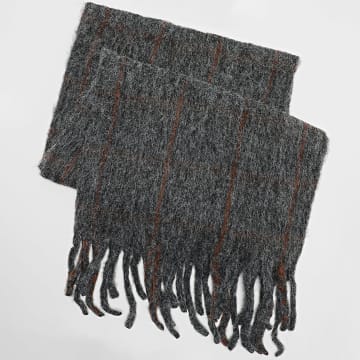 Frilivin - Sciarpa A Quadrati 214 Grigio Mélange Camel