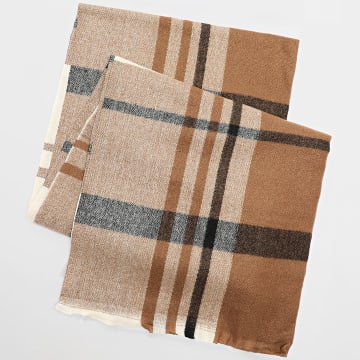 Frilivin - Echarpe A Carreaux 210 Marron Beige Clair Noir