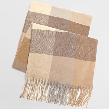 Frilivin - Echarpe A Carreaux 208 Beige Marron Camel