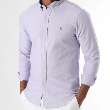 Polo Ralph Lauren - Camisa de Manga Larga Slim Fit Oxford Púrpura
