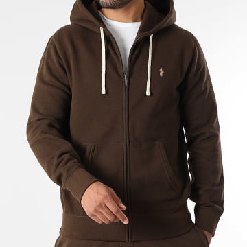 Polo Ralph Lauren - Sweat Zippé Capuche Original Player Marron