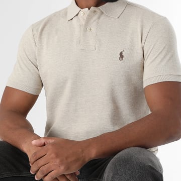 Polo Ralph Lauren - Polo Maniche Corte Custom Slim Original Player Beige Melange