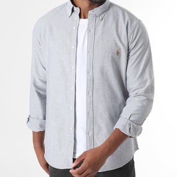 Polo Ralph Lauren - Chemise Manches Longues Slim Fit Oxford Gris Chiné