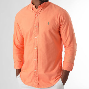 Polo Ralph Lauren - Chemise Manches Longues Custom Fit Original Player Orange