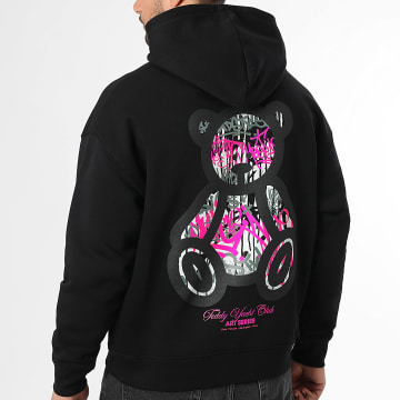 Teddy Yacht Club - Sweat Capuche Relaxed Art Series Neon Pink Noir