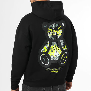 Teddy Yacht Club - Sweat Capuche Relaxed Art Series Neon Yellow Noir