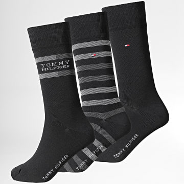 Tommy Hilfiger - Lot De 3 Paires De Chaussettes 5376 Noir Blanc Gris
