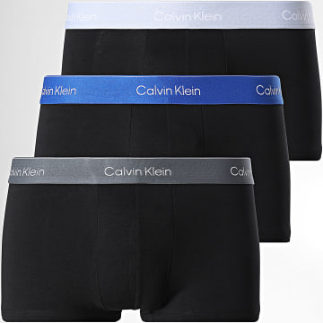 Calvin Klein - Pack van 3 Boxers 4389 Zwart Blauw Koning Grijs Antraciet Licht Blauw