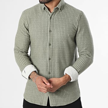 Classic Series - Long Sleeve Striped Shirt 702 Khaki