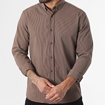 Classic Series - Chemise Manches Longues Texturée A Rayures 007 Marron