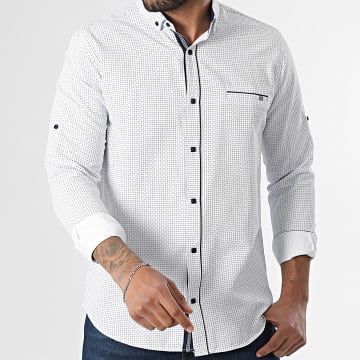 Classic Series - Camicia Maniche Lunghe 104 Bianco Blu Marino