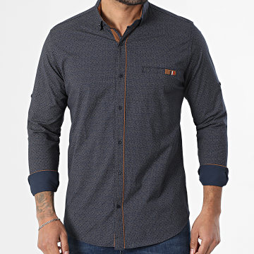 Classic Series - Chemise Manches Longues 108 Bleu Marine Camel