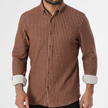 Classic Series - Chemise Manches Longues A Rayures 702 Marron