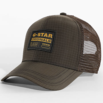 G-Star - Casquette Trucker D23760-E153 Vert Kaki Foncé Marron