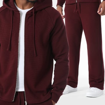 LBO - Burgundy Waffle Tracksuit 3935 3940