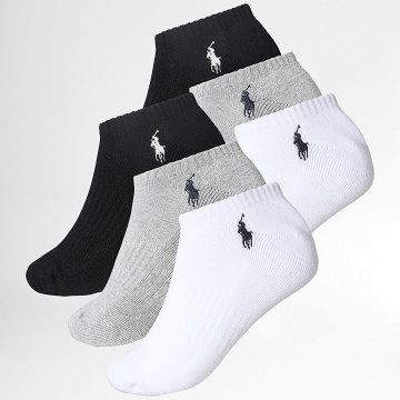 Polo Ralph Lauren - Pack van 6 Paar Sokken Original Player Wit Grijs Zwart