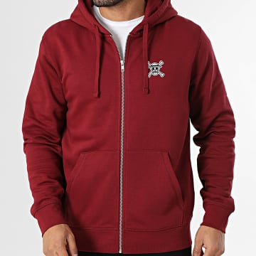 One Piece - Sudadera con capucha zippé Mugiwara Patch Burdeos