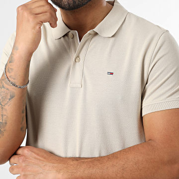 Tommy Jeans - Polo Manches Courtes Slim Placket 0676 Beige