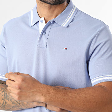 Tommy Jeans - Polo Manches Courtes Tipped 1846 Bleu Clair