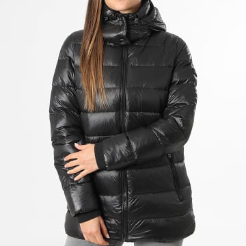 Tommy Hilfiger - Doudoune Capuche Femme Gloss Down Waist 7355 Noir