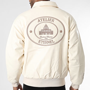 Ikao - Giacca Zippée Simil Pelle SLI Beige Chiaro